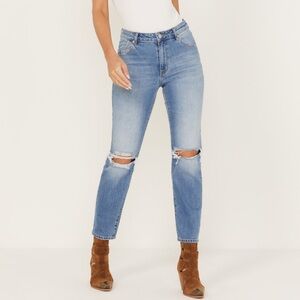 ROLLA’S Dusters High Rise Slim Jeans G’Day Mate Blue Distressed
